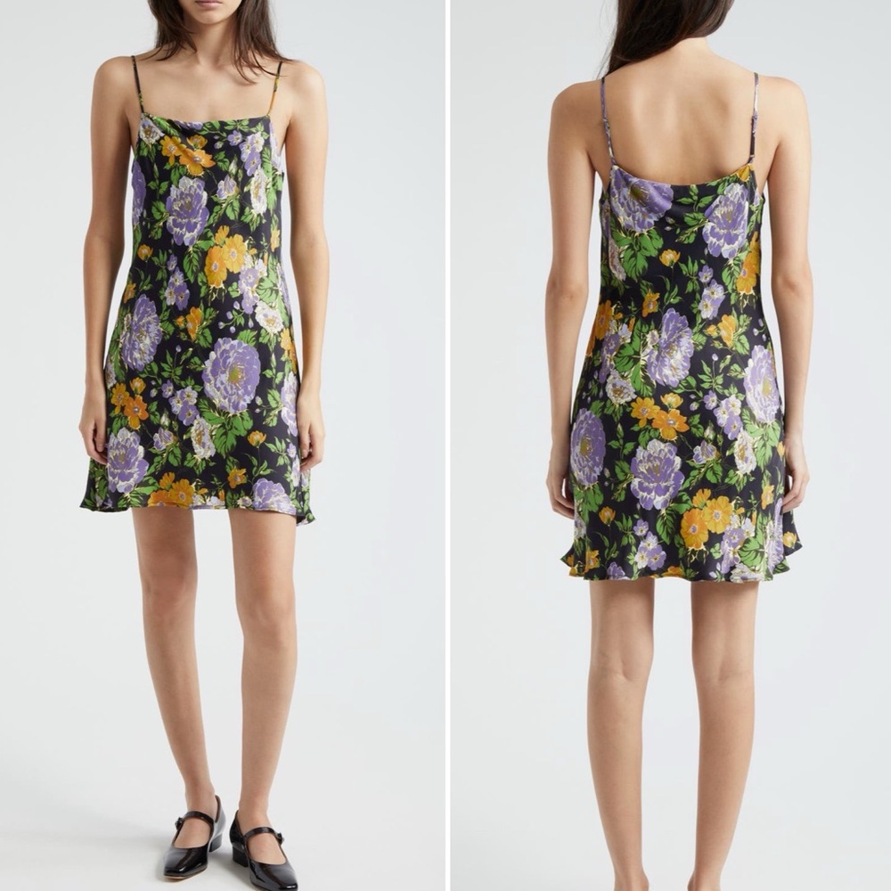 FARM Rio Capri Floral Mini Slip Dress, in Black Floral size M NWT